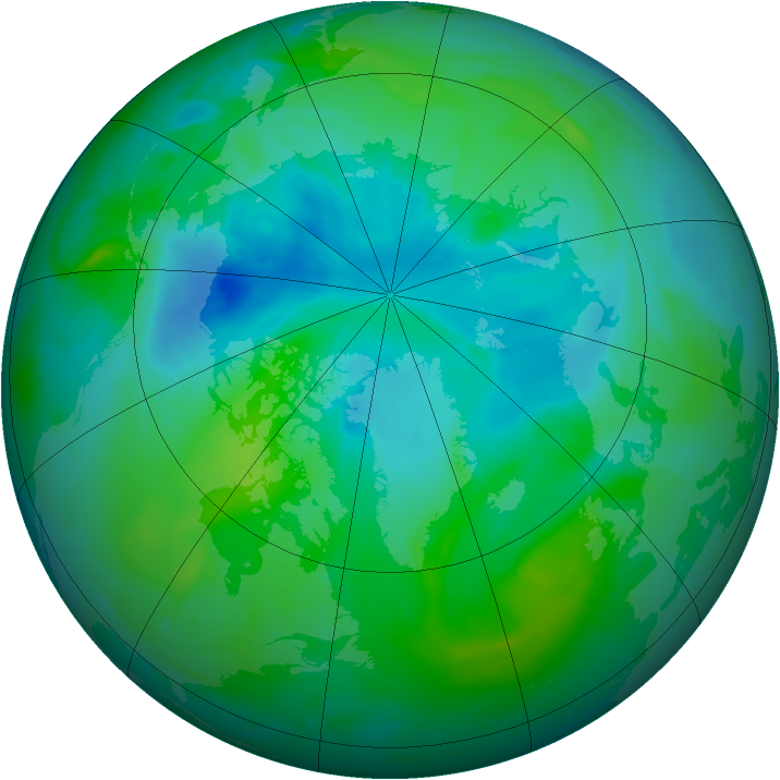 Arctic ozone map for 16 August 2012